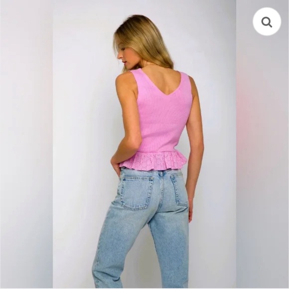 Agnes Ruffle Pink Tank - Picture 2 of 6